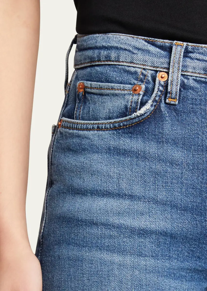 RE/DONE High-Rise Stovepipe Jeans with Raw-Edge Hem | Thumbnail 4