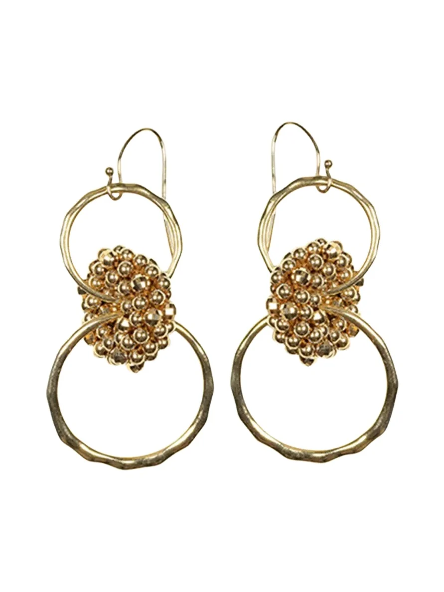 Meredith Frederick 14K Yellow Gold Hoop Earrings with Faceted Gold Details