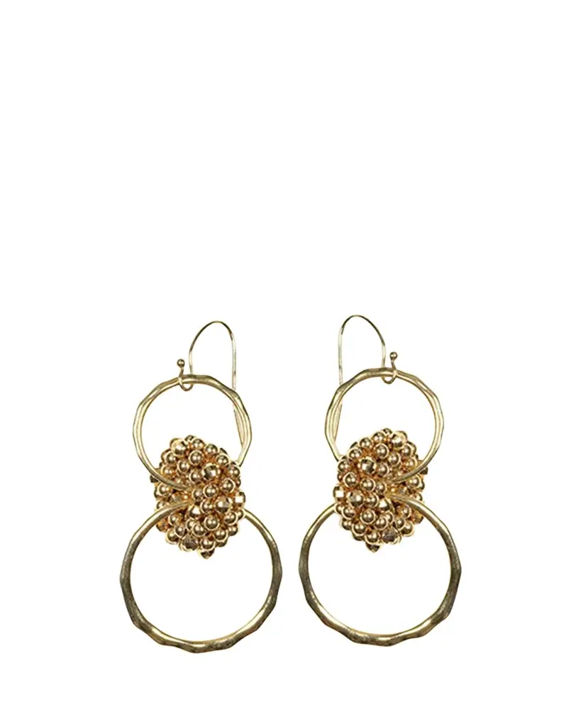 Meredith Frederick 14K Yellow Gold Hoop Earrings with Faceted Gold Details