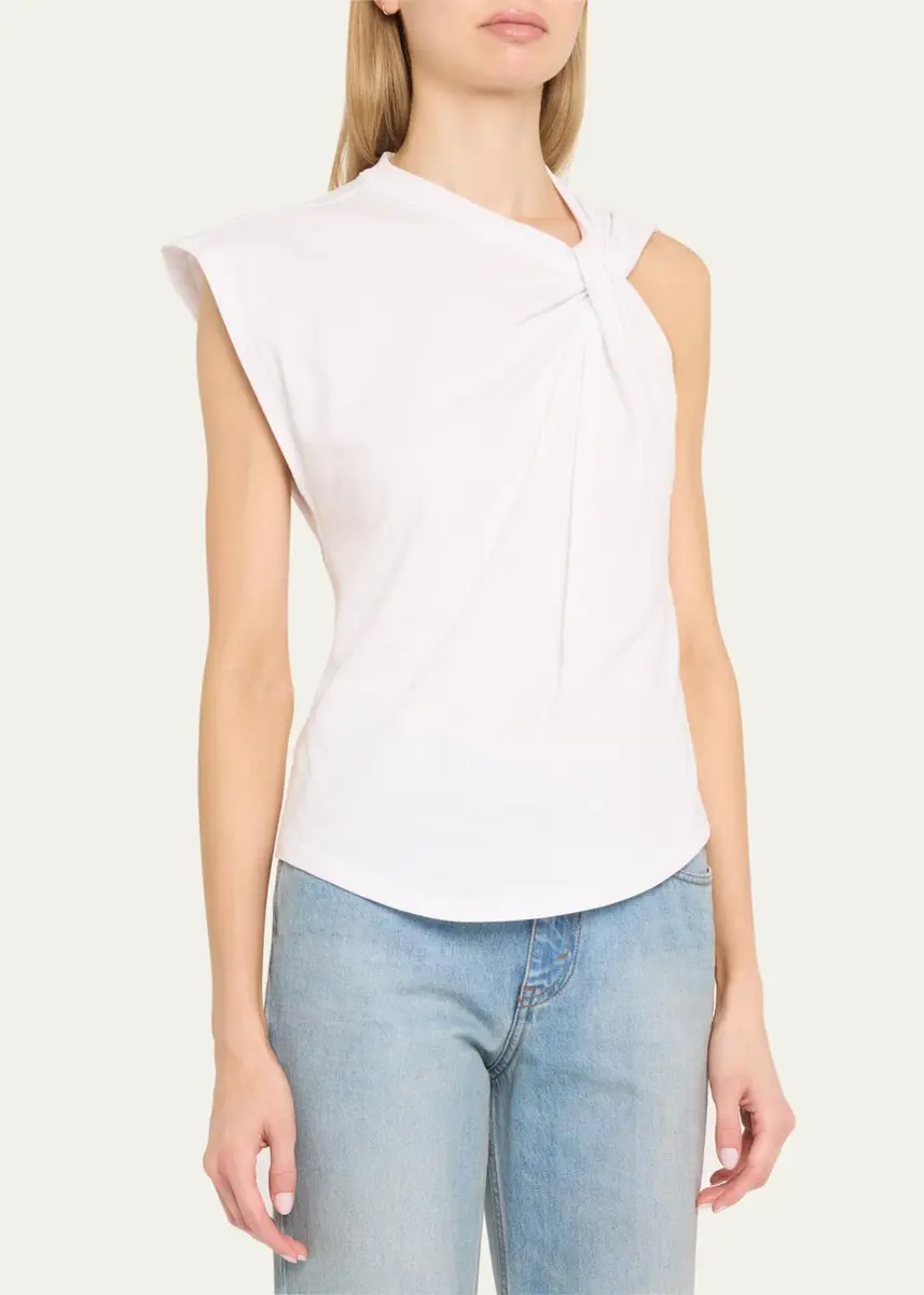 Isabel Marant Nayda Twisted Cap-Sleeve T-Shirt | Thumbnail 4