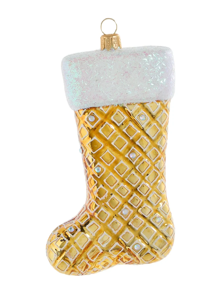 Bergdorf Goodman Golden Stocking Christmas Ornament