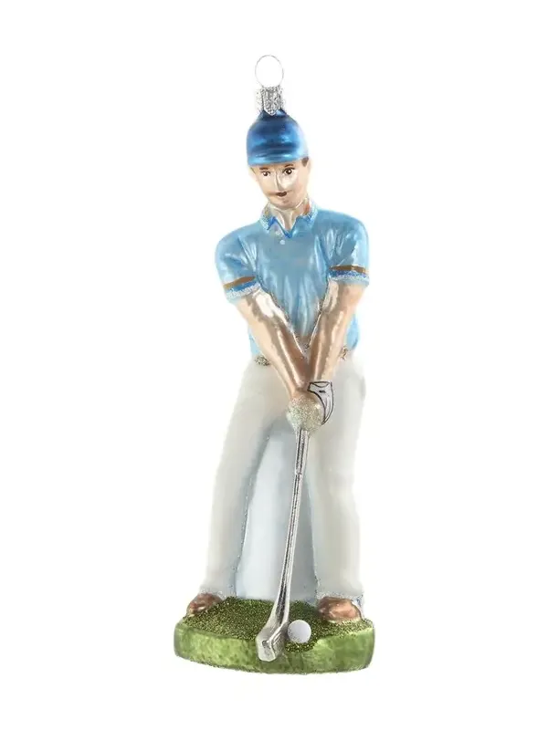 Bergdorf Goodman Golfer Glass Christmas Ornament