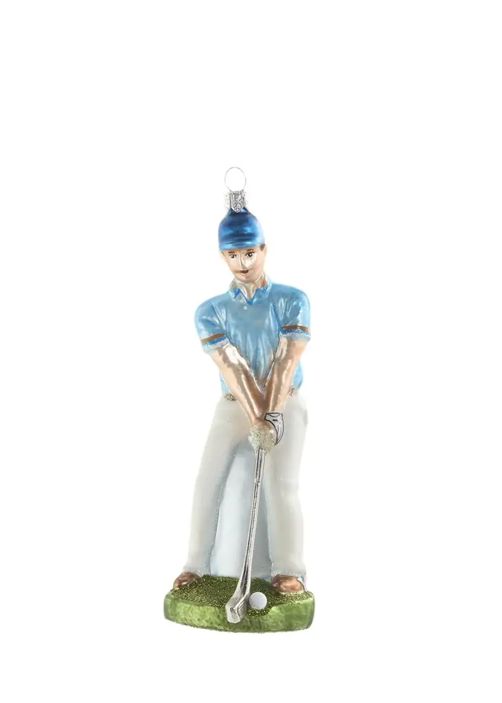 Golfer Glass Christmas Ornament Golfer Glass Christmas Ornament