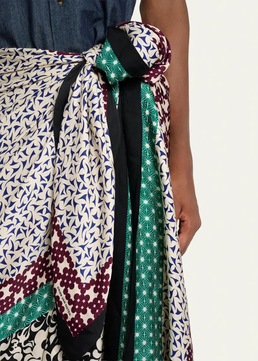 Dries Van Noten Men's Flora Printed Viscose Scarf | Thumbnail 3 Dries Van Noten Men's Flora Printed Viscose Scarf | Thumbnail 3
