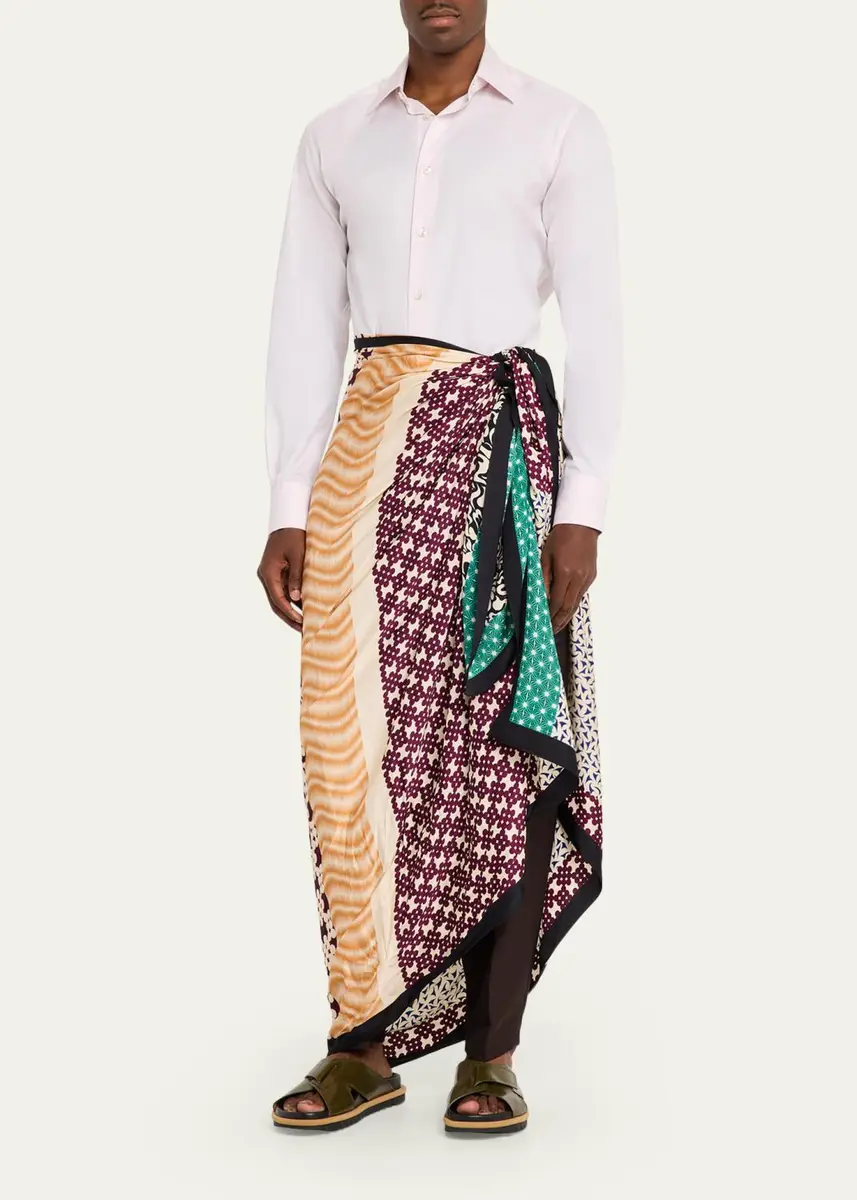 Dries Van Noten Men's Flora Printed Viscose Scarf | Thumbnail 5 Dries Van Noten Men's Flora Printed Viscose Scarf | Thumbnail 5