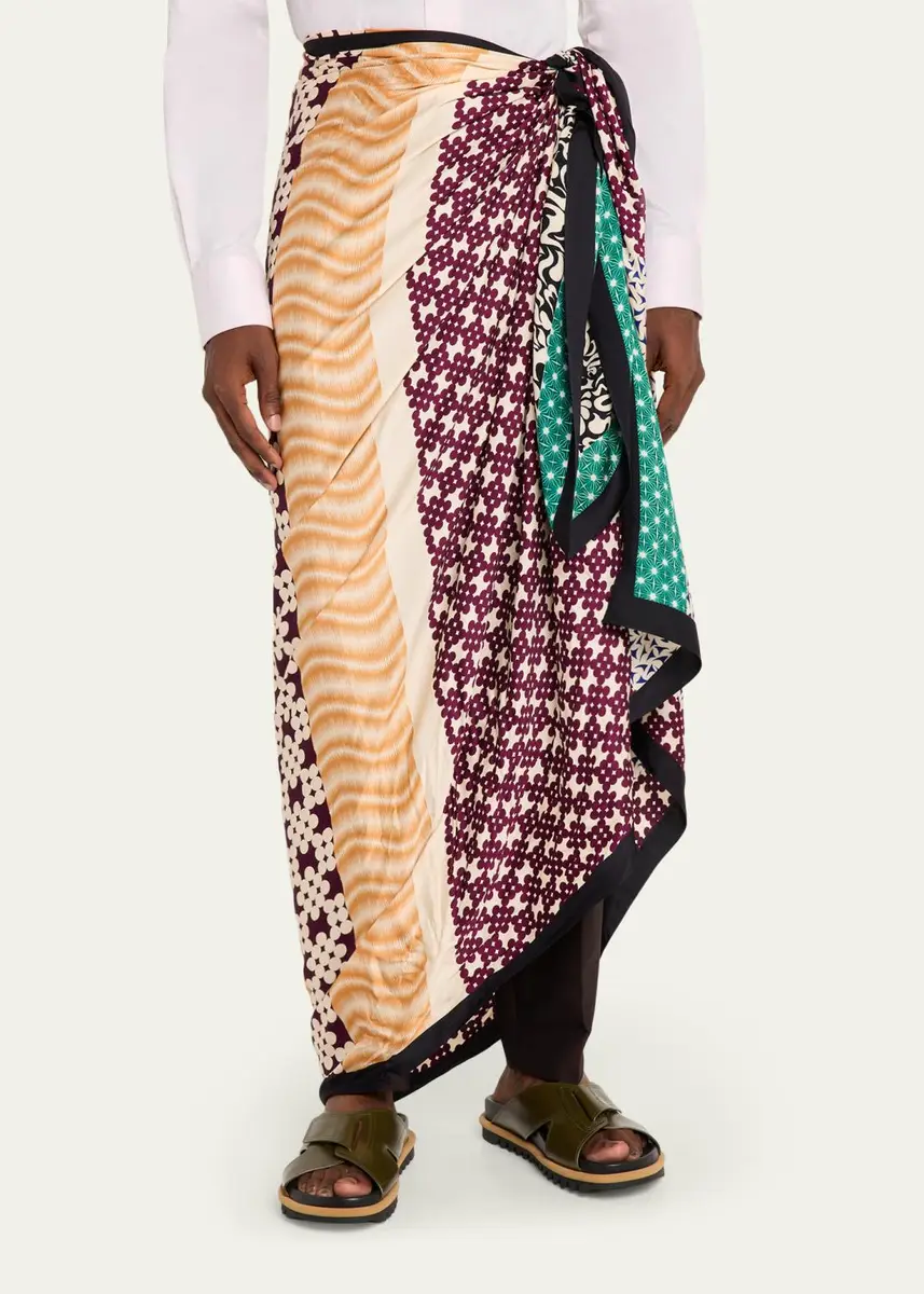 Dries Van Noten Men's Flora Printed Viscose Scarf | Thumbnail 6 Dries Van Noten Men's Flora Printed Viscose Scarf | Thumbnail 6