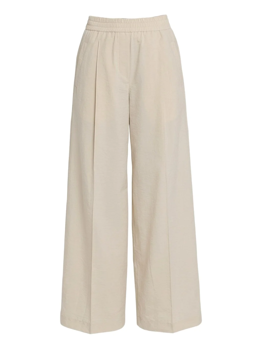 Brunello Cucinelli Techno Cotton Pleat Wide-Leg Pull-On Track Pants