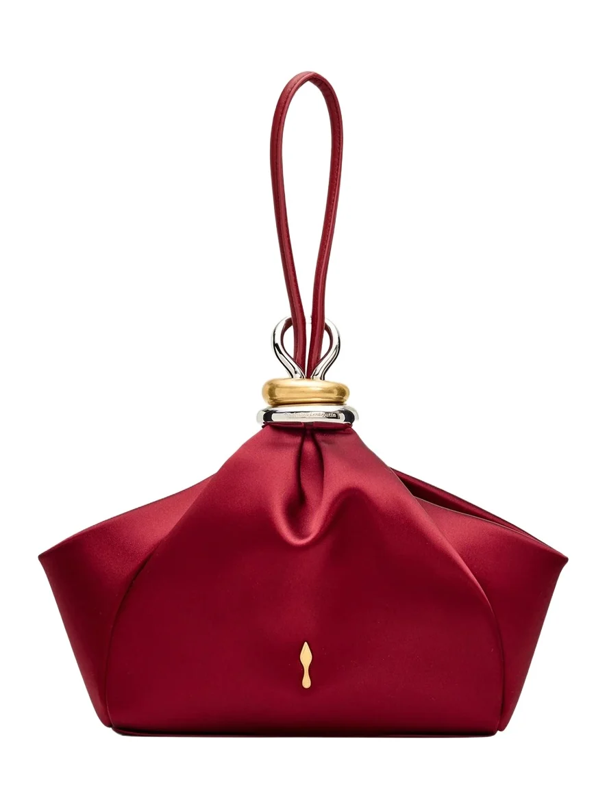 Christian Louboutin Sabrina Small Satin Wristlet Bag