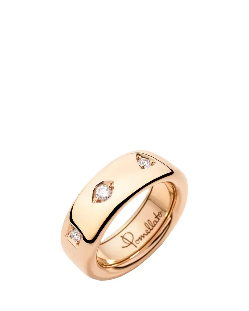 Pomellato 18K Iconica Slim Ring with 3 Diamonds