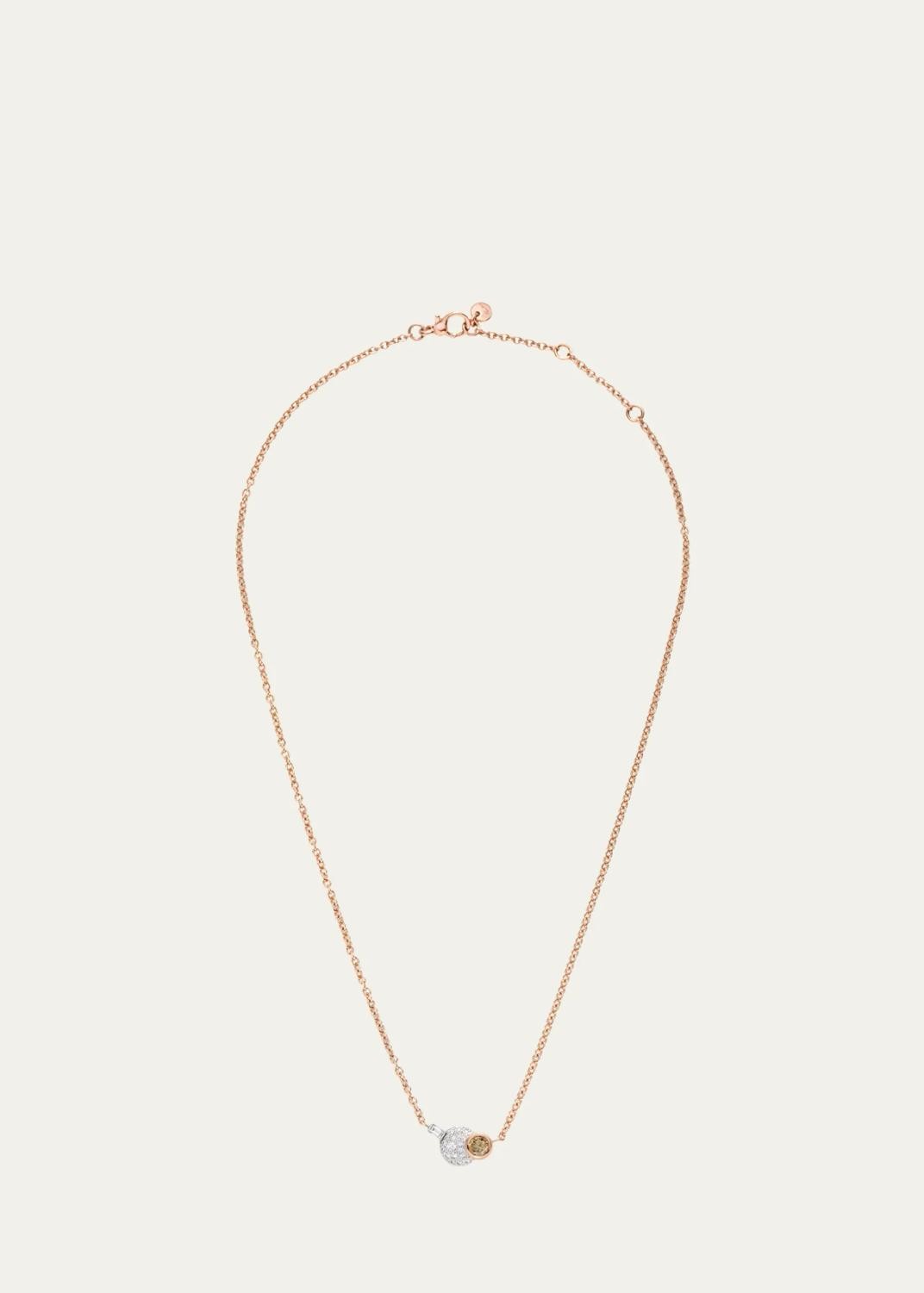 Pomellato Sabbia 18K Brown and White Diamond Pendant Necklace