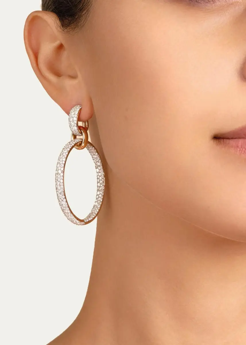 Pomellato Iconica 18K Rose Gold & Diamond Drop Hoop Earrings | Thumbnail 2
