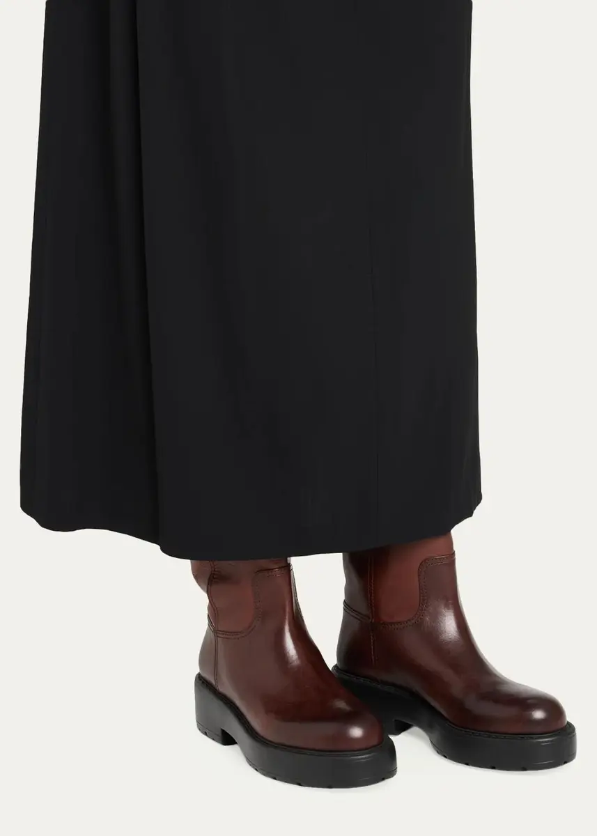 Miu Miu 55mm Lug-Sole Leather Knee-High Boots | Thumbnail 2 Miu Miu 55mm Lug-Sole Leather Knee-High Boots | Thumbnail 2