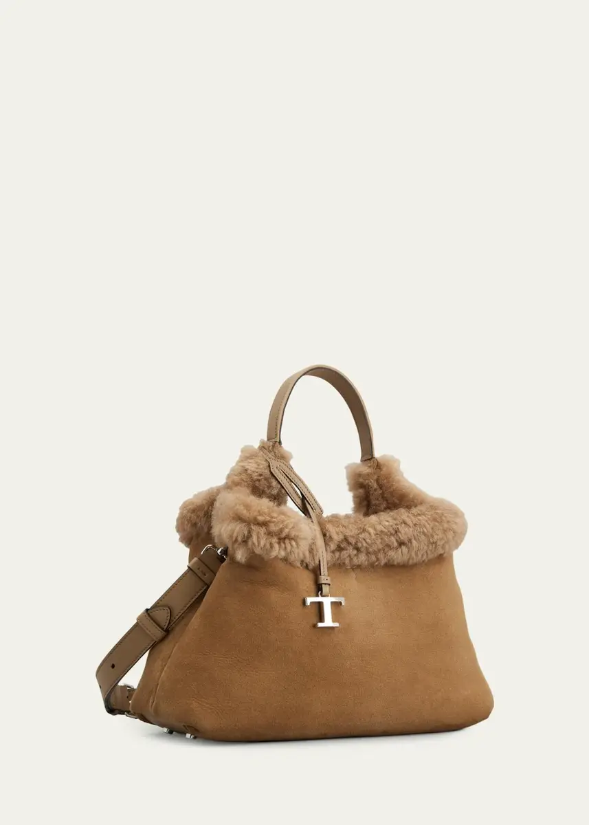 Tod's Apa Small Suede & Shearling Top Handle Bag | Thumbnail 2 Tod's Apa Small Suede & Shearling Top Handle Bag | Thumbnail 2