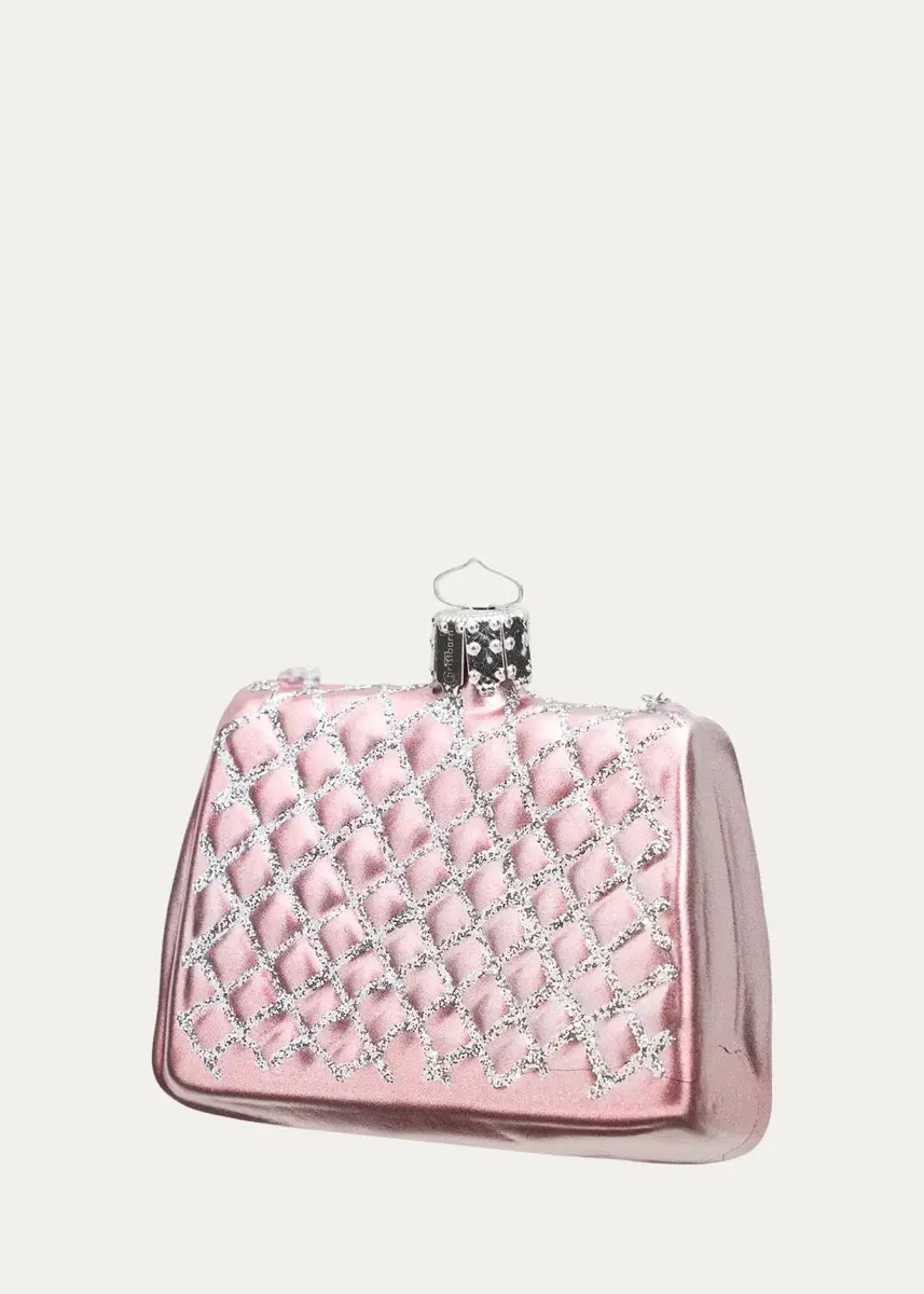 Bergdorf Goodman Quilted Handbag Glass Ornament | Thumbnail 2 Bergdorf Goodman Quilted Handbag Glass Ornament | Thumbnail 2