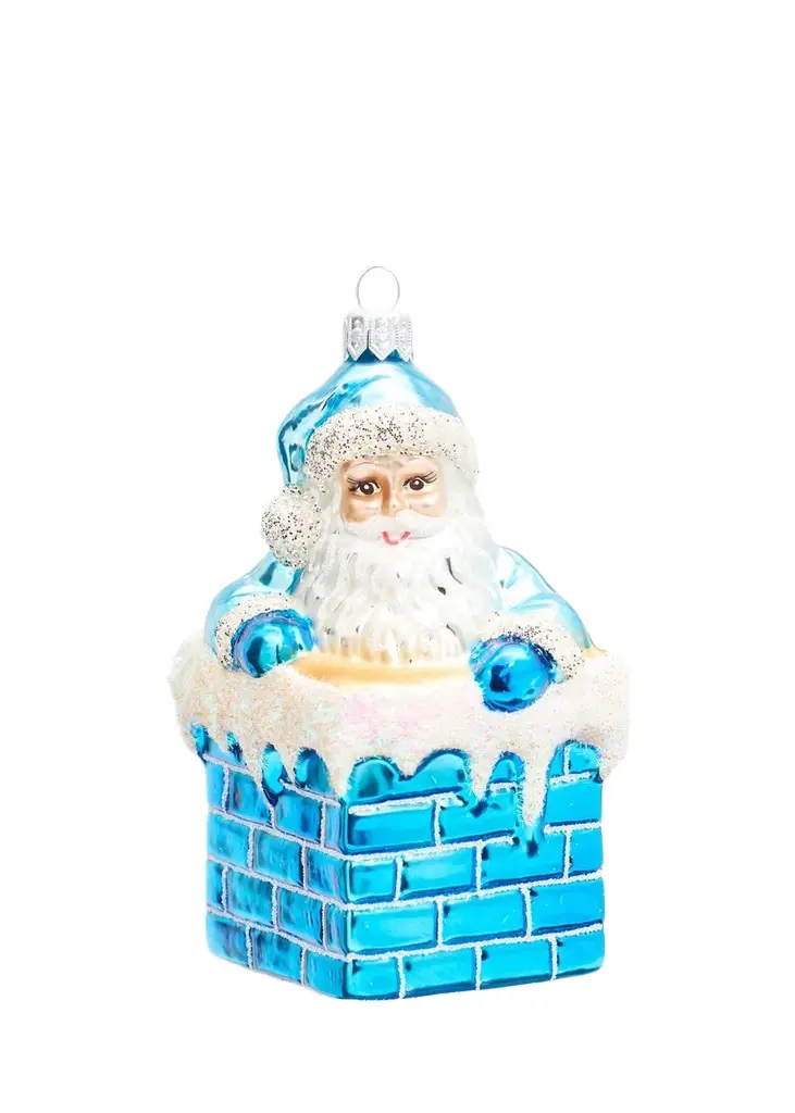 Hanco Santa on Chimney Christmas Ornament