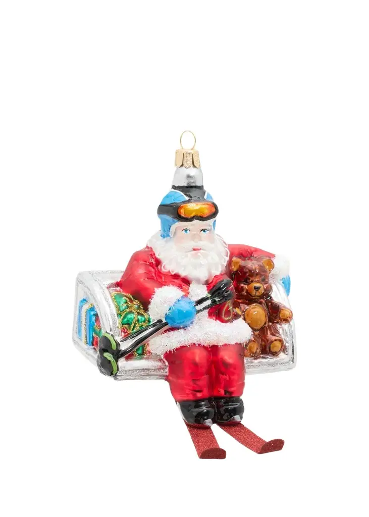 Impuls Skiing Santa Ornament