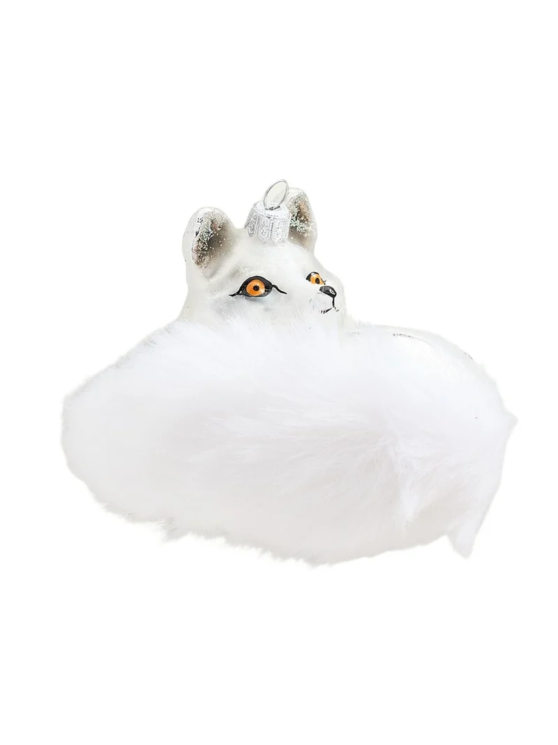 Bergdorf Goodman White Fox Christmas Ornament
