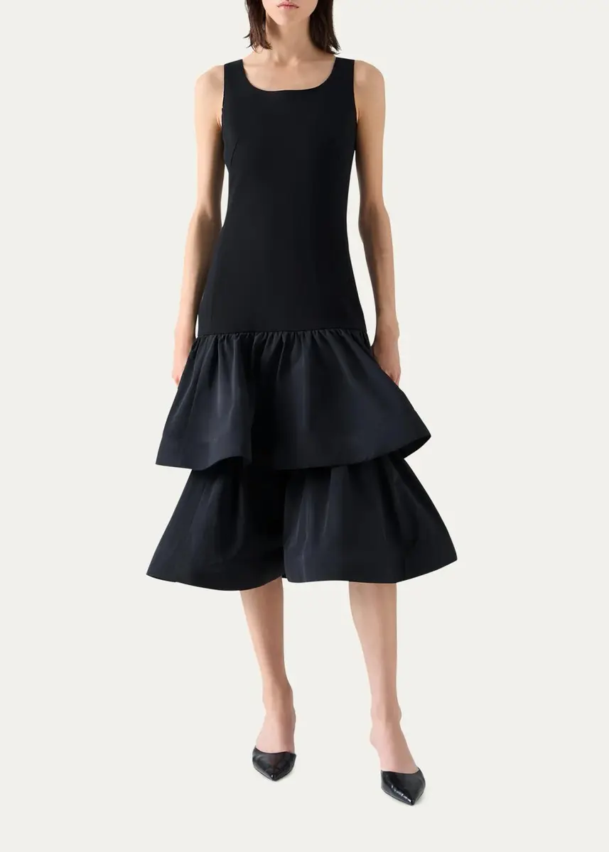 Akris punto Tiered Drop-Waist Midi Dress | Thumbnail 2 Akris punto Tiered Drop-Waist Midi Dress | Thumbnail 2