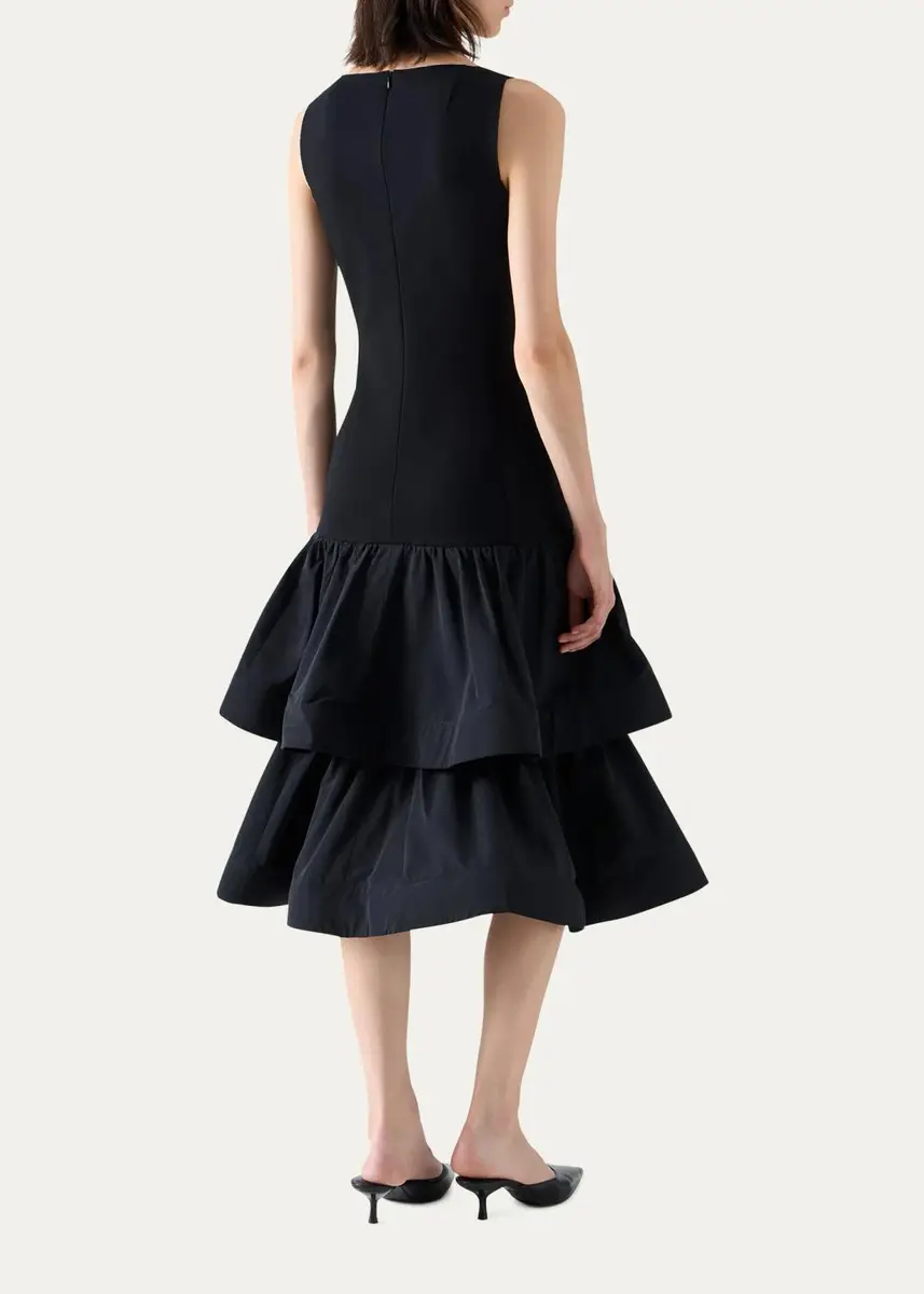 Akris punto Tiered Drop-Waist Midi Dress | Thumbnail 3 Akris punto Tiered Drop-Waist Midi Dress | Thumbnail 3