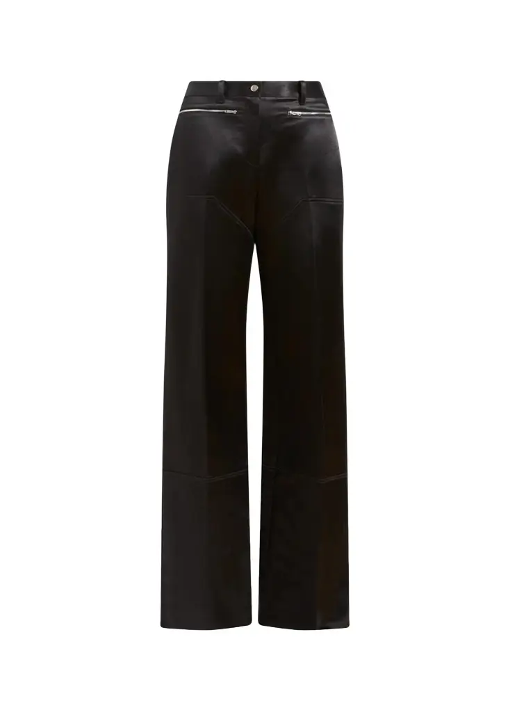 The Range High-Rise Straight-Leg Satin Pants The Range High-Rise Straight-Leg Satin Pants