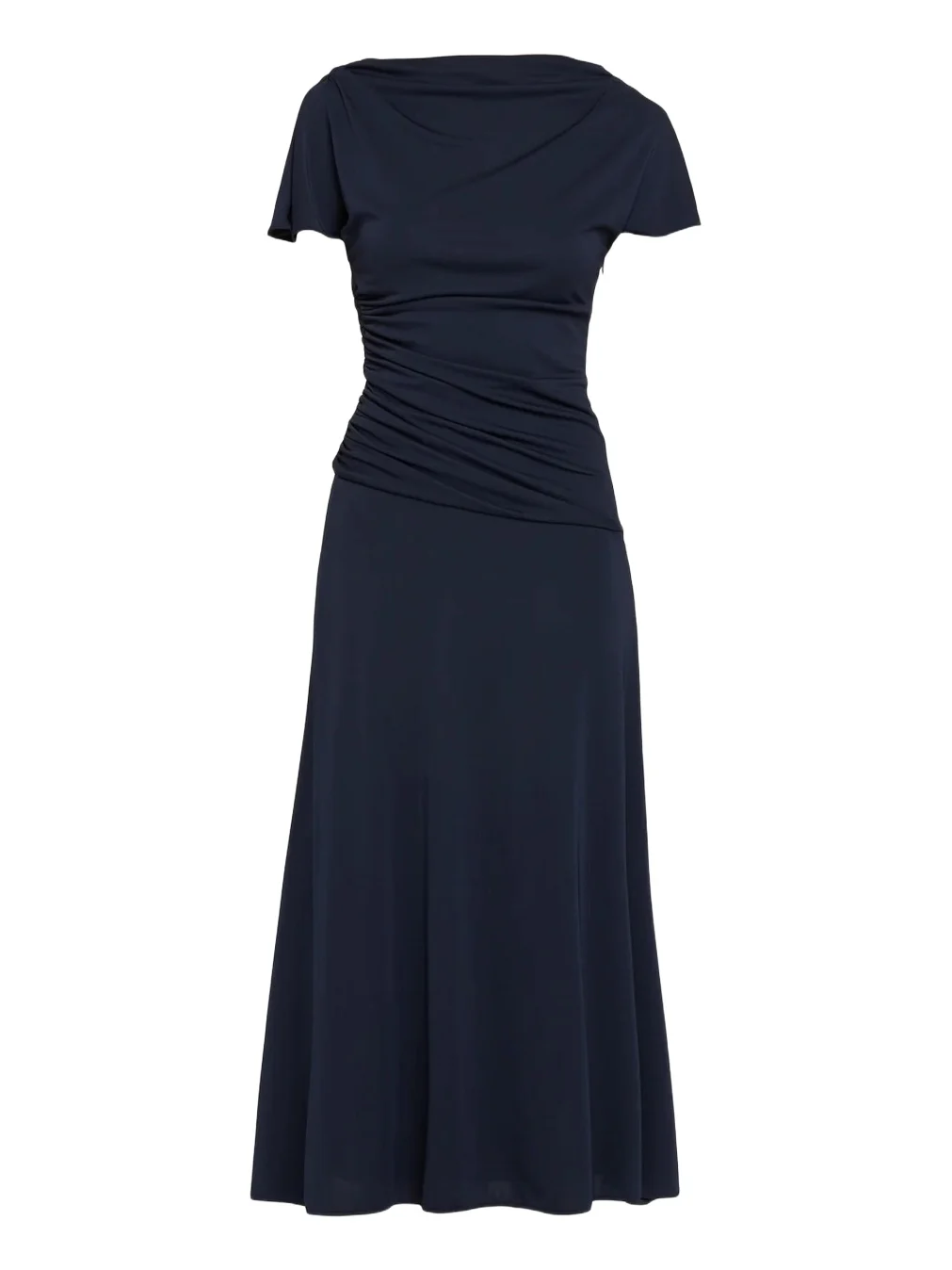 Avielle Ruched Boat-Neck Midi Dress Avielle Ruched Boat-Neck Midi Dress