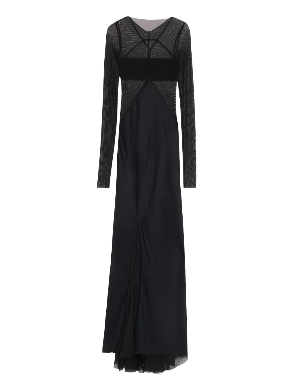 Rick Owens Semi-Sheer Seamed Combo Gown