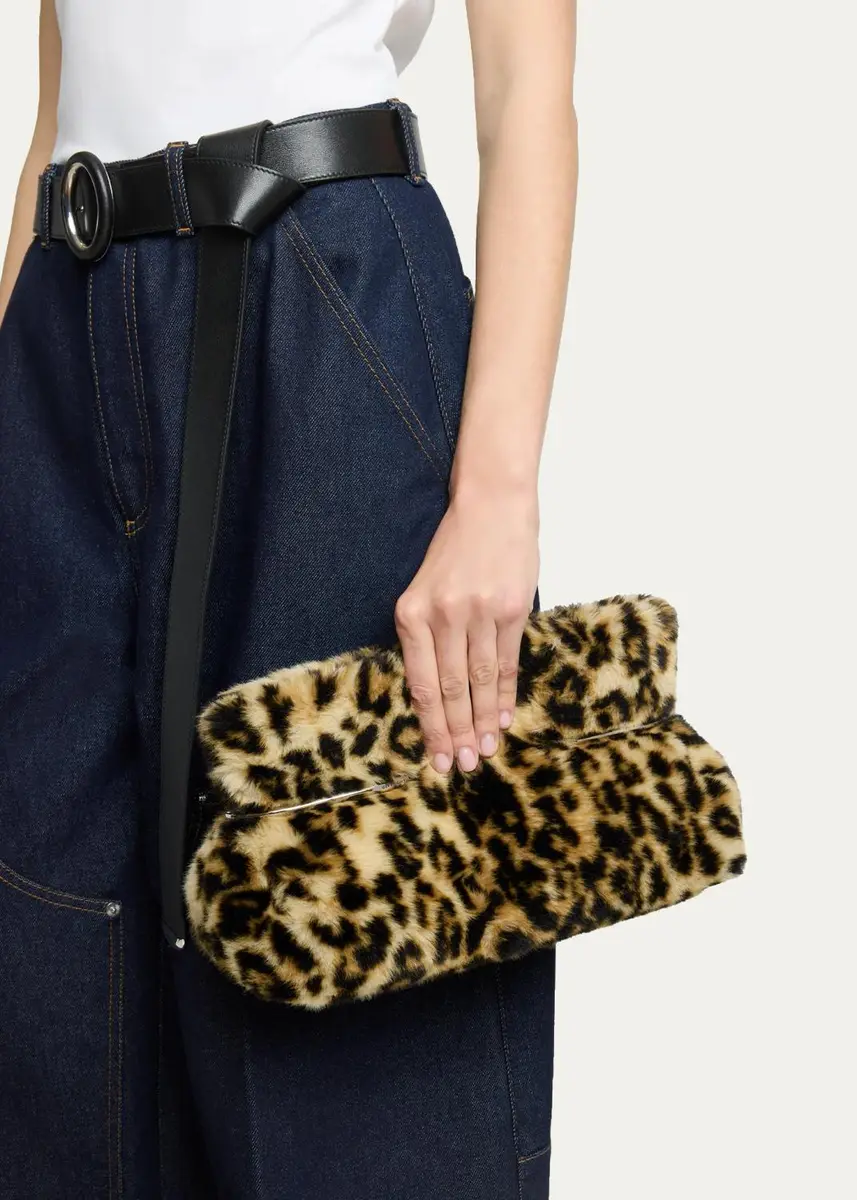 Givenchy Pinch Leopard-Print Faux Fur Clutch Bag | Thumbnail 2 Givenchy Pinch Leopard-Print Faux Fur Clutch Bag | Thumbnail 2