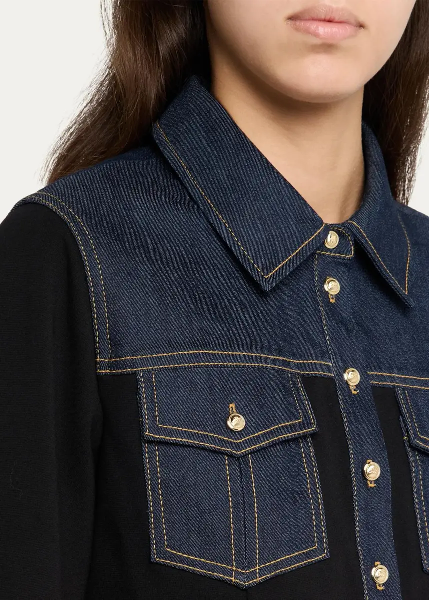 Cinq à Sept Aliza Ponte & Denim Long-Sleeve Top | Thumbnail 5