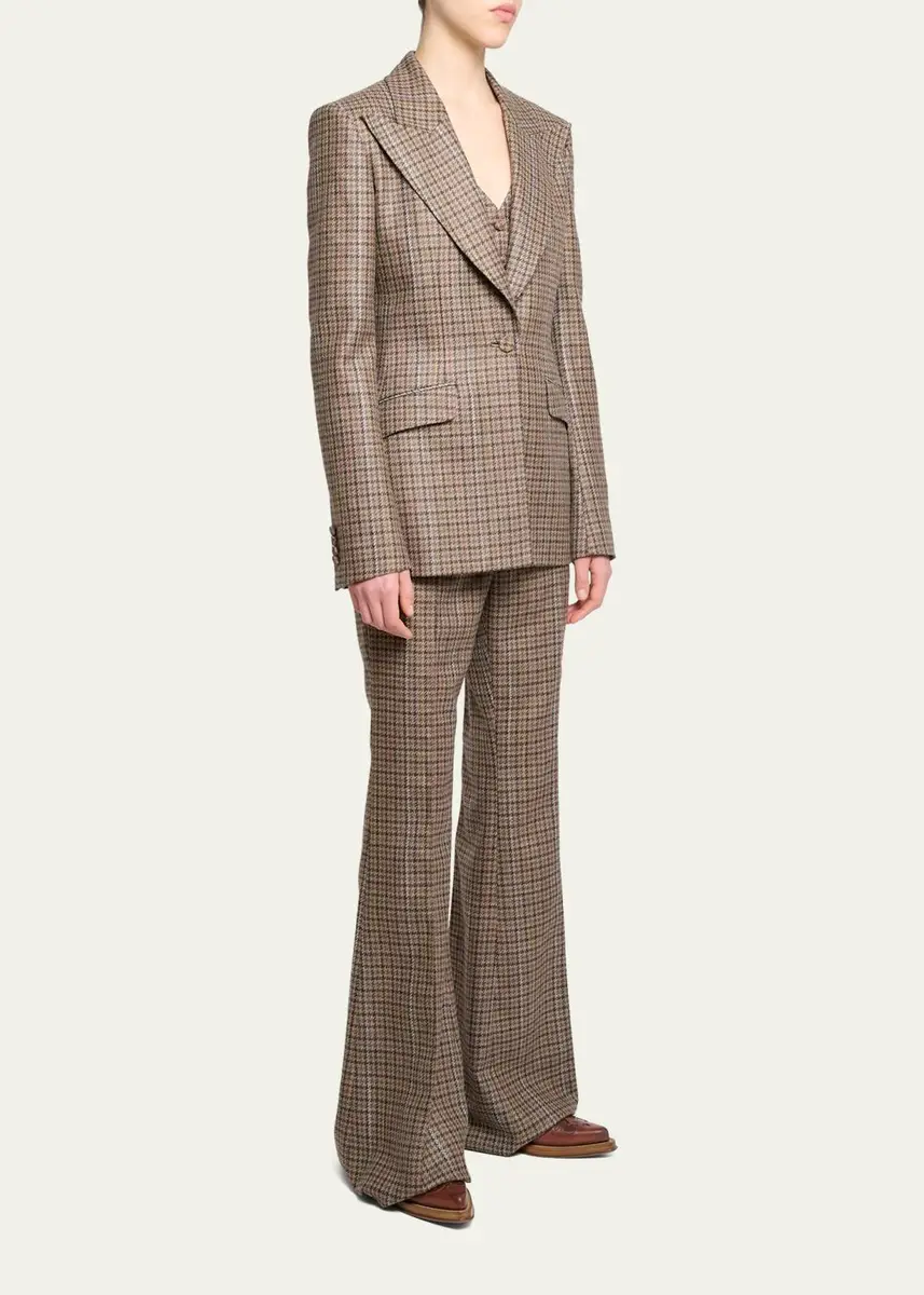 Gabriela Hearst Leiva Wool-Cashmere Houndstooth Single-Breasted Blazer Jacket | Thumbnail 2 Gabriela Hearst Leiva Wool-Cashmere Houndstooth Single-Breasted Blazer Jacket | Thumbnail 2