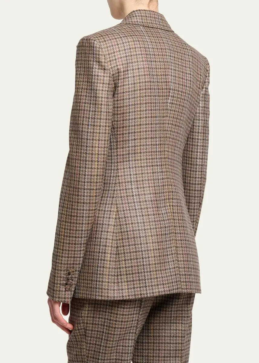 Gabriela Hearst Leiva Wool-Cashmere Houndstooth Single-Breasted Blazer Jacket | Thumbnail 3 Gabriela Hearst Leiva Wool-Cashmere Houndstooth Single-Breasted Blazer Jacket | Thumbnail 3