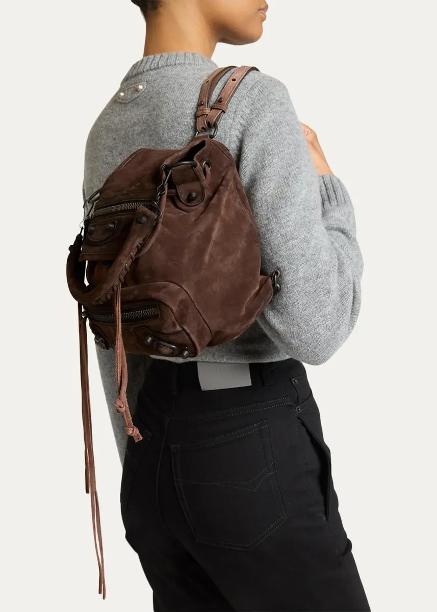 Balenciaga Le City Waxed Suede Backpack | Thumbnail 2 Balenciaga Le City Waxed Suede Backpack | Thumbnail 2