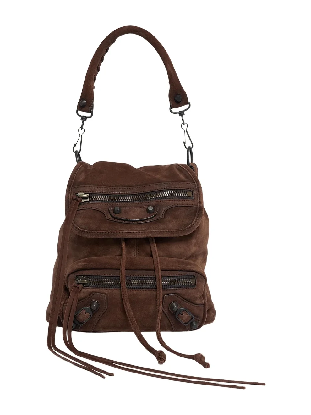 Balenciaga Le City Waxed Suede Backpack