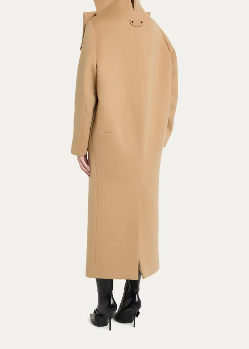 Balenciaga Architectural Vareuse Collar Wool Long Coat | Thumbnail 3