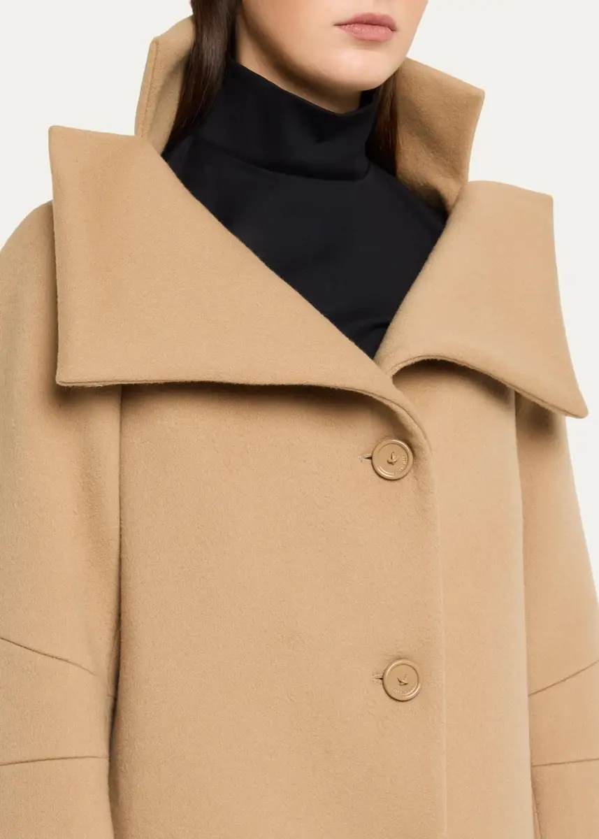 Balenciaga Architectural Vareuse Collar Wool Long Coat | Thumbnail 5
