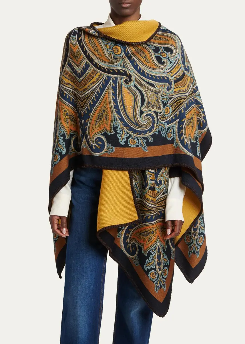 Etro Paisley Jacquard Cape | Thumbnail 2 Etro Paisley Jacquard Cape | Thumbnail 2