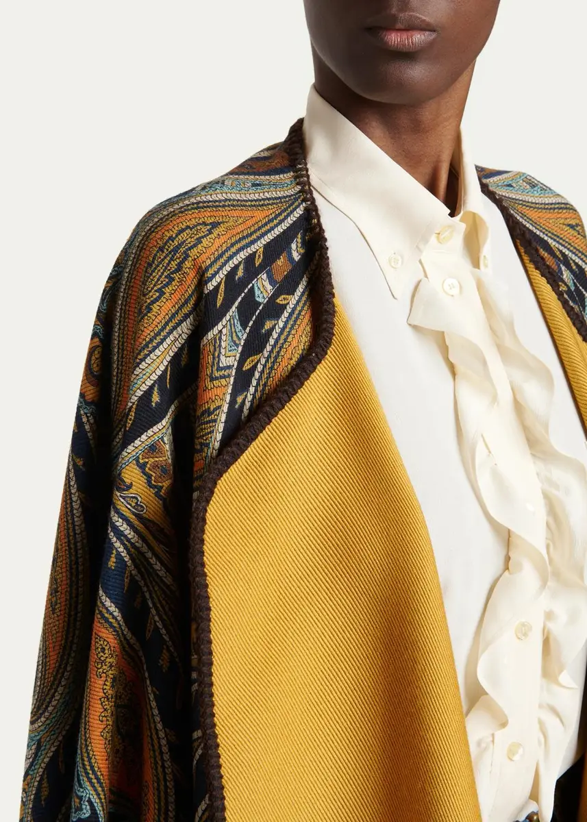 Etro Paisley Jacquard Cape | Thumbnail 4 Etro Paisley Jacquard Cape | Thumbnail 4
