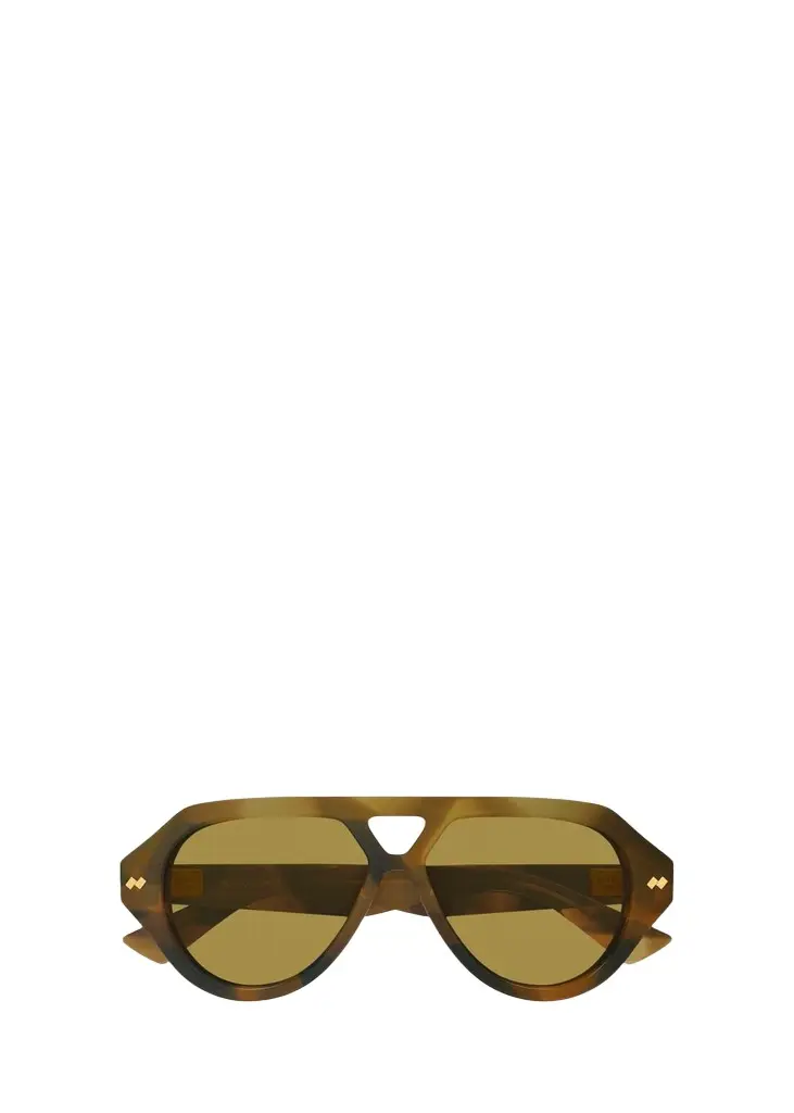 Bottega Veneta Men's BV1485S Bold Ribbon Stud Recycled Acetate Pilot Sunglasses