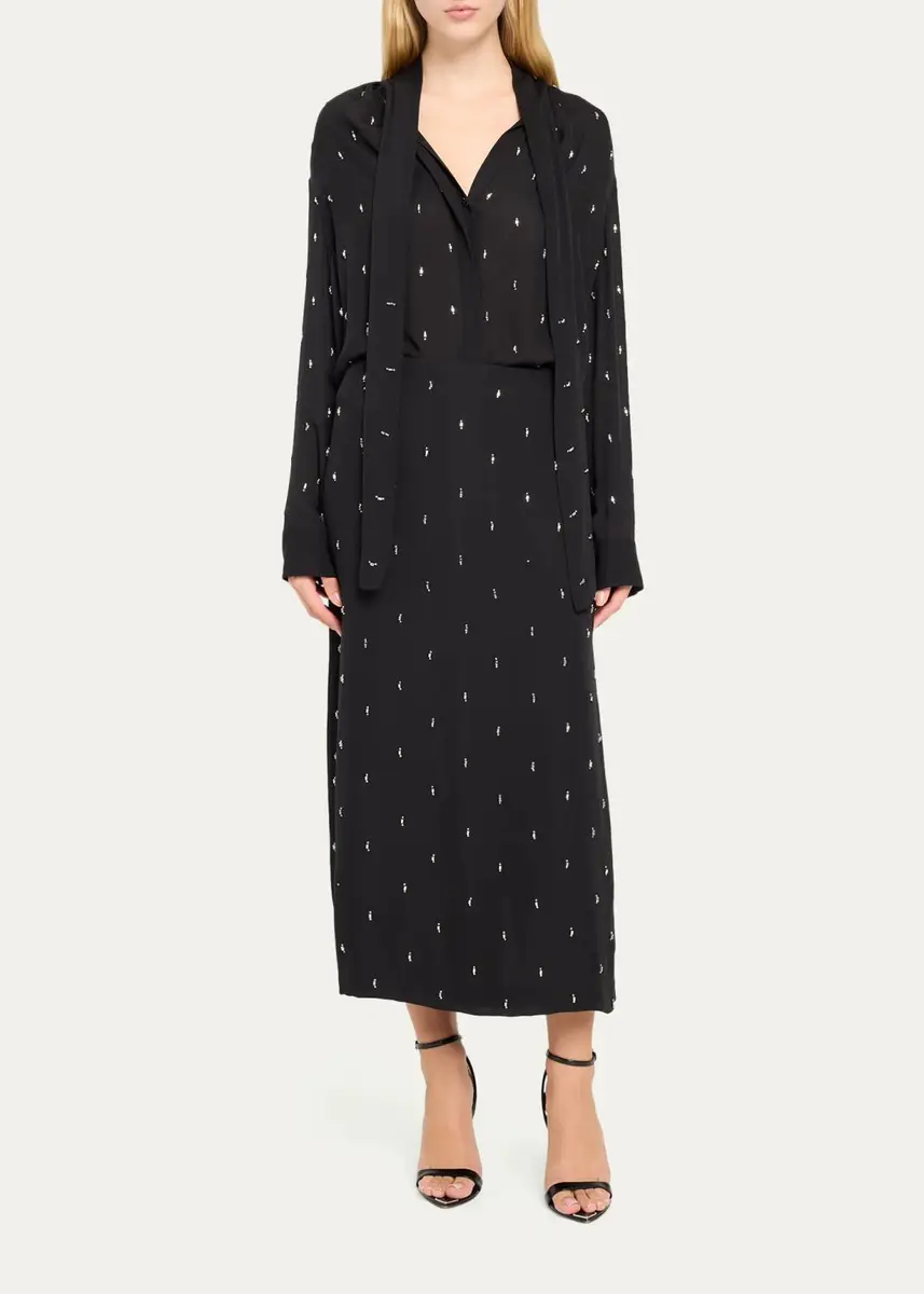 A.L.C. Vivi Embellished Tie-Neck Blouse | Thumbnail 2 A.L.C. Vivi Embellished Tie-Neck Blouse | Thumbnail 2