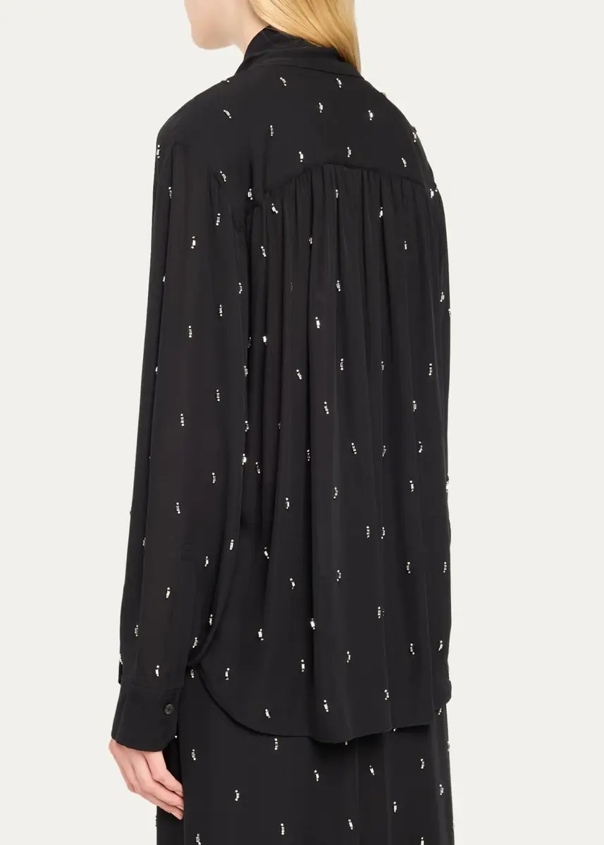 A.L.C. Vivi Embellished Tie-Neck Blouse | Thumbnail 3 A.L.C. Vivi Embellished Tie-Neck Blouse | Thumbnail 3
