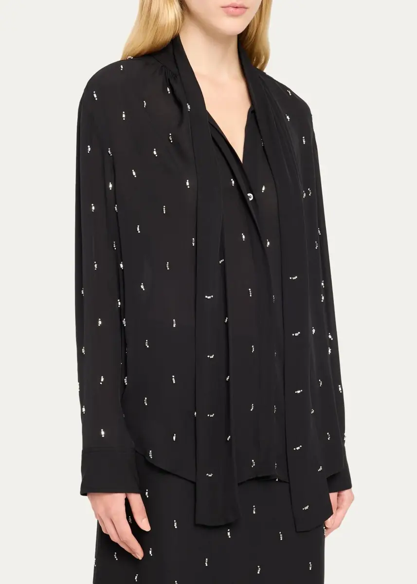 A.L.C. Vivi Embellished Tie-Neck Blouse | Thumbnail 4 A.L.C. Vivi Embellished Tie-Neck Blouse | Thumbnail 4