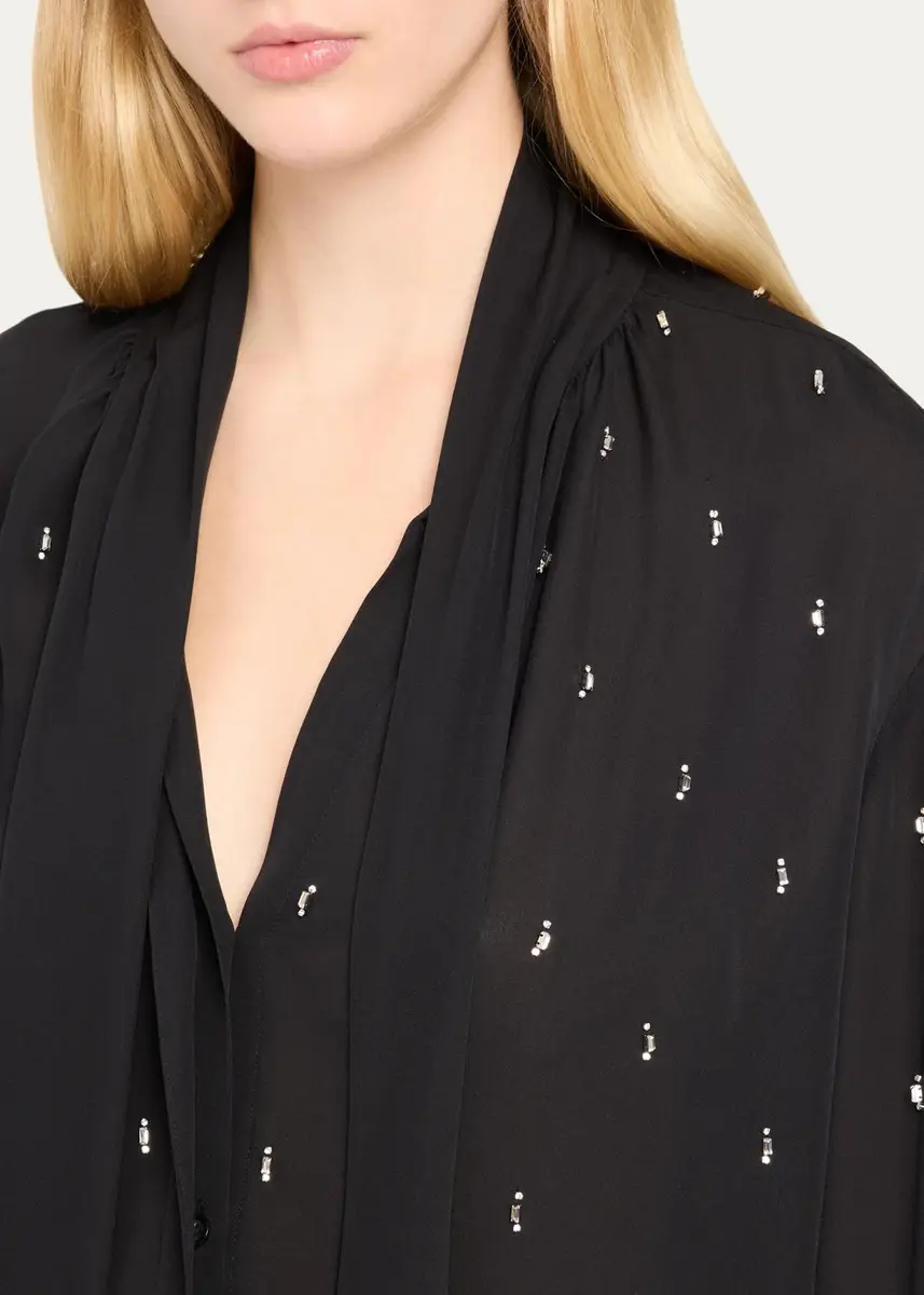 A.L.C. Vivi Embellished Tie-Neck Blouse | Thumbnail 5 A.L.C. Vivi Embellished Tie-Neck Blouse | Thumbnail 5