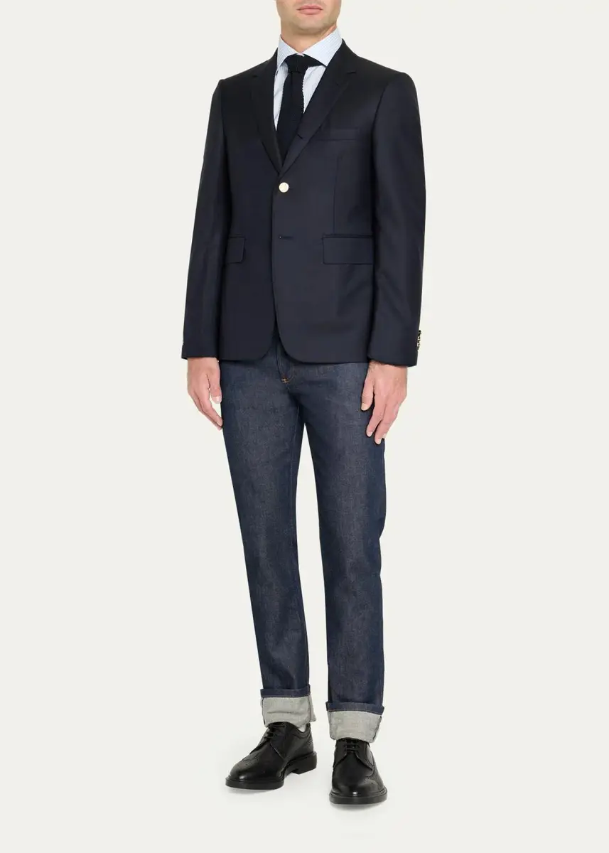 Thom Browne Men's Classic Wool Super 120S Wool Sport Jacket | Thumbnail 2 Thom Browne Men's Classic Wool Super 120S Wool Sport Jacket | Thumbnail 2