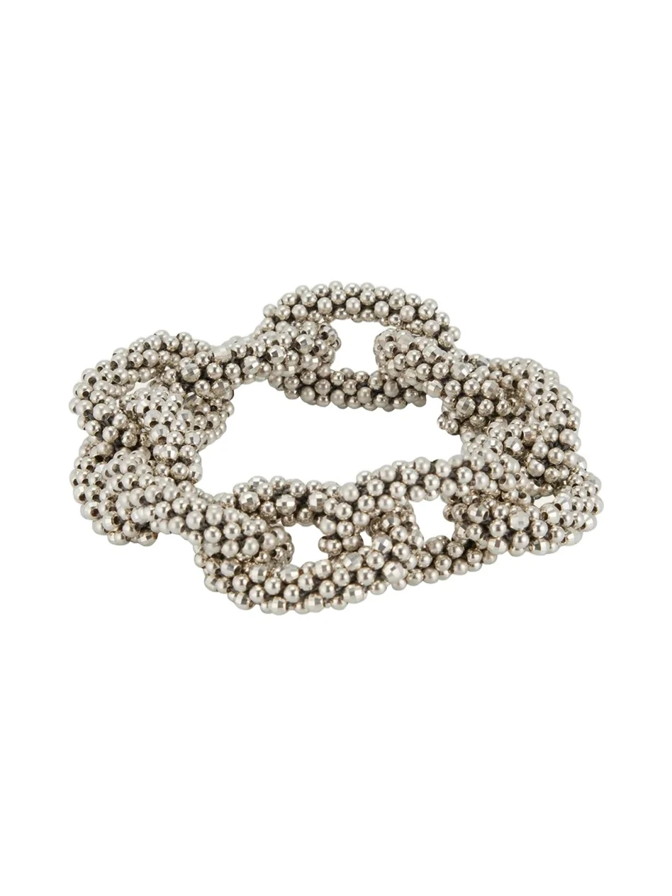 Meredith Frederick Silver Beaded Link Bracelet