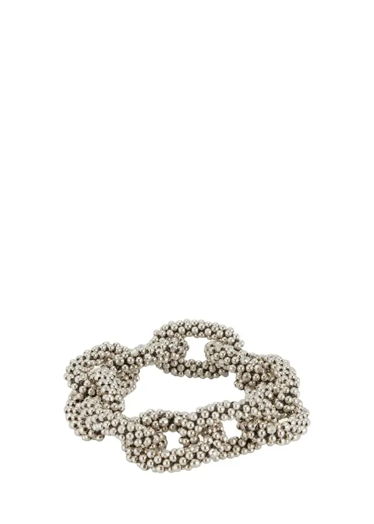 Meredith Frederick Silver Beaded Link Bracelet