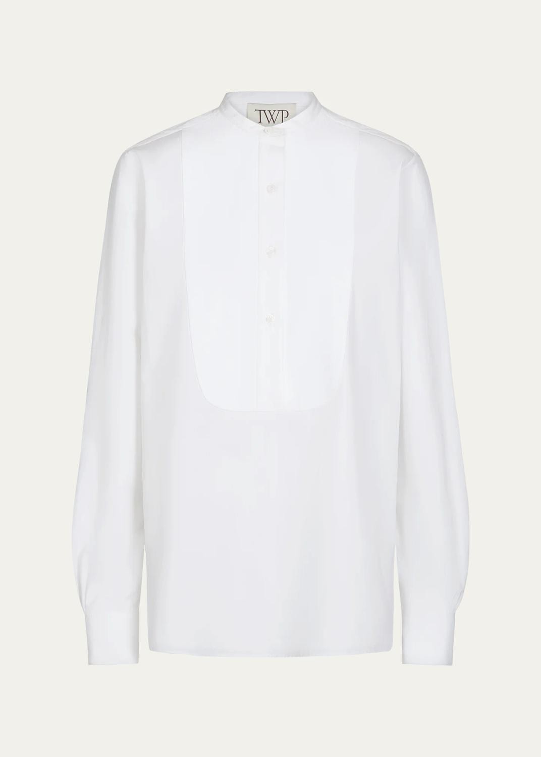 Simpleman Bib-Front Cotton Shirt Simpleman Bib-Front Cotton Shirt