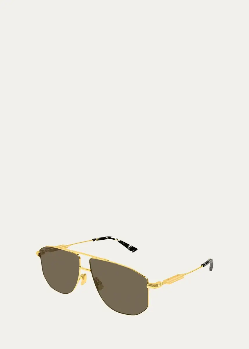 Bottega Veneta Men's BV1509S Snap Ribbon Metal Navigator Sunglasses | Thumbnail 2 Bottega Veneta Men's BV1509S Snap Ribbon Metal Navigator Sunglasses | Thumbnail 2