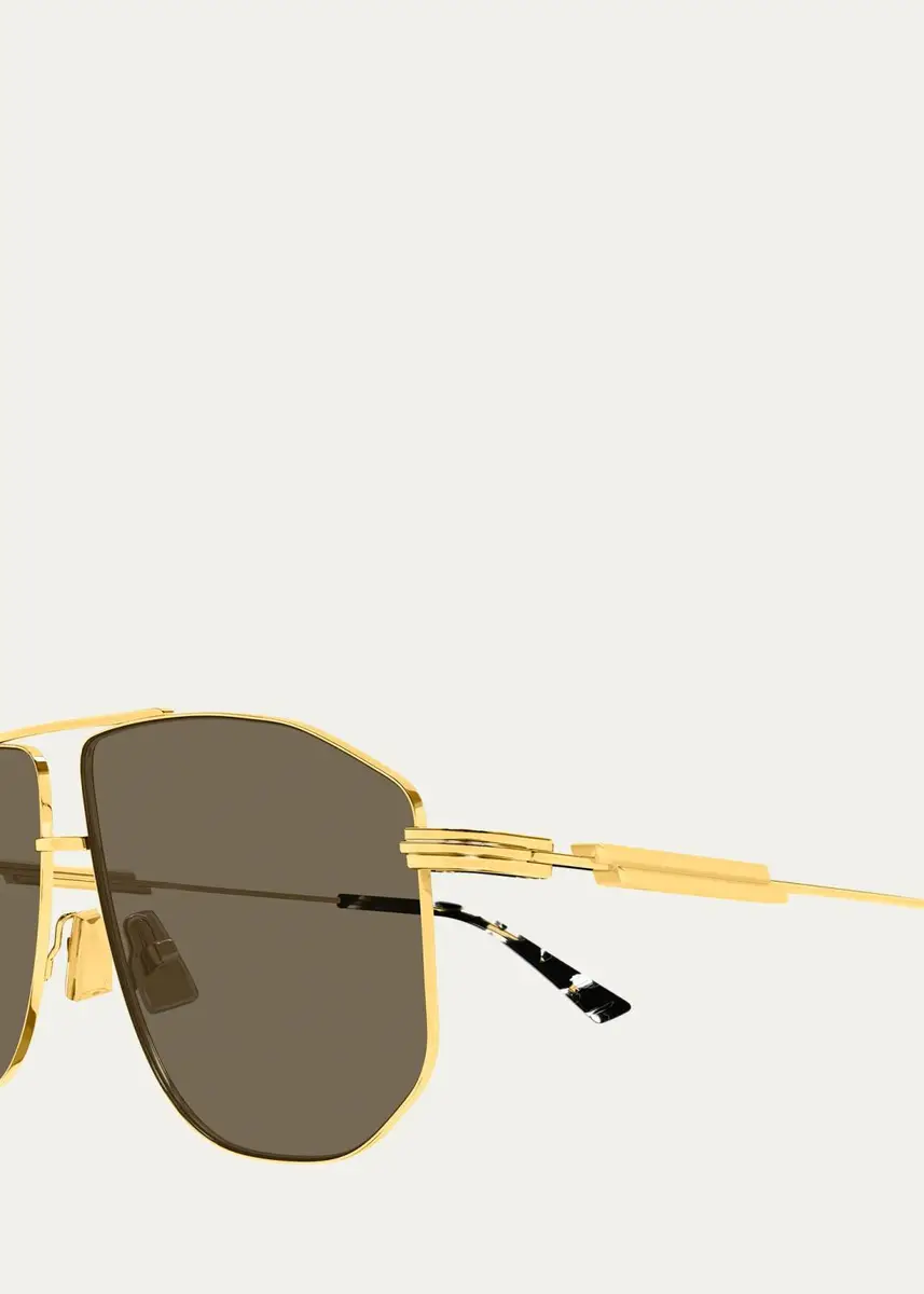 Bottega Veneta Men's BV1509S Snap Ribbon Metal Navigator Sunglasses | Thumbnail 3 Bottega Veneta Men's BV1509S Snap Ribbon Metal Navigator Sunglasses | Thumbnail 3