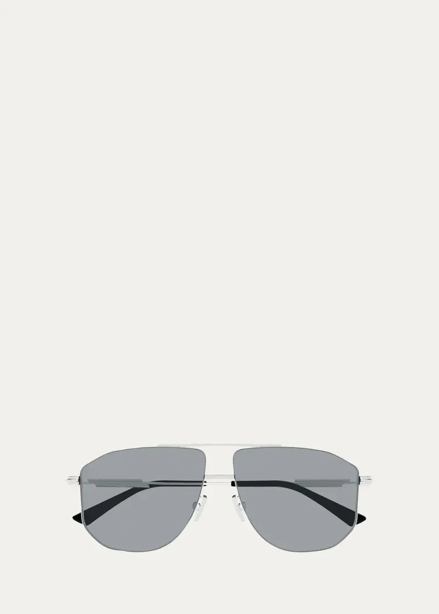 Bottega Veneta Men's BV1509S Snap Ribbon Metal Navigator Sunglasses | Thumbnail 4 Bottega Veneta Men's BV1509S Snap Ribbon Metal Navigator Sunglasses | Thumbnail 4