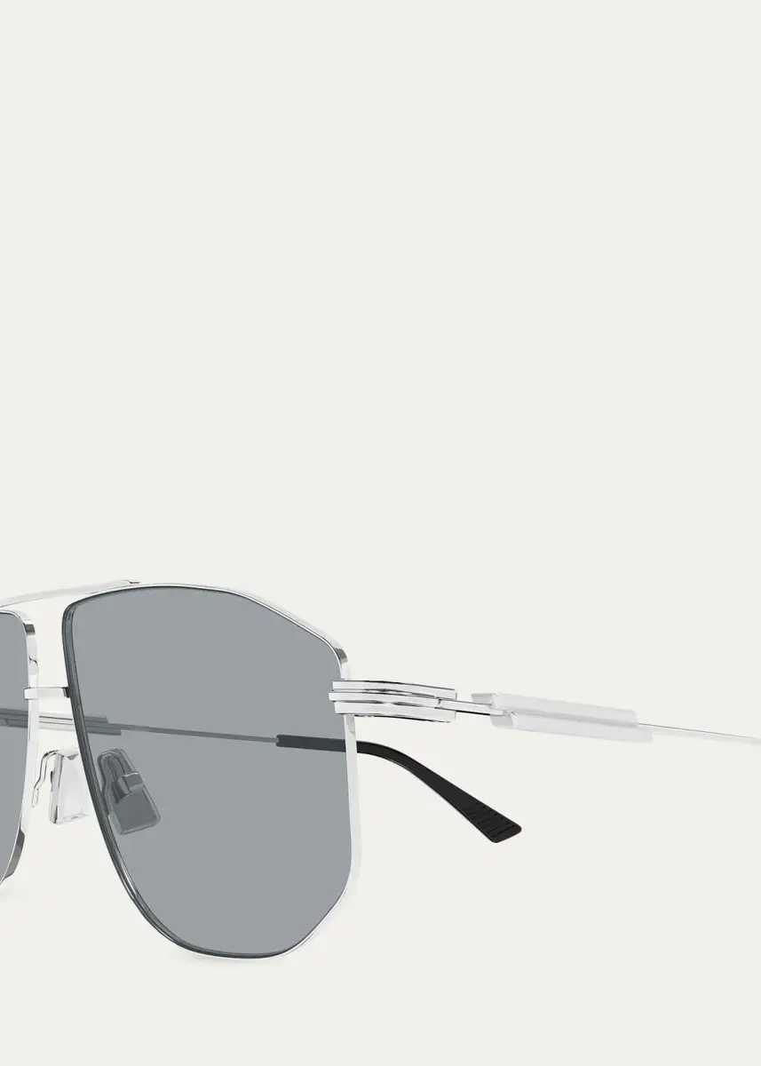 Bottega Veneta Men's BV1509S Snap Ribbon Metal Navigator Sunglasses | Thumbnail 6 Bottega Veneta Men's BV1509S Snap Ribbon Metal Navigator Sunglasses | Thumbnail 6