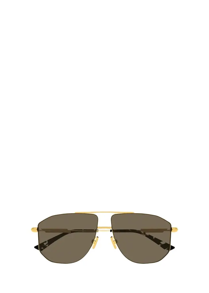 Bottega Veneta Men's BV1509S Snap Ribbon Metal Navigator Sunglasses